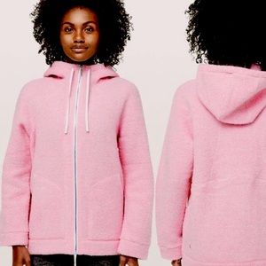 Lululemon | So Sherpa Wool-Blend Hooded Jacket in Pink Haze Sz 6 EUC